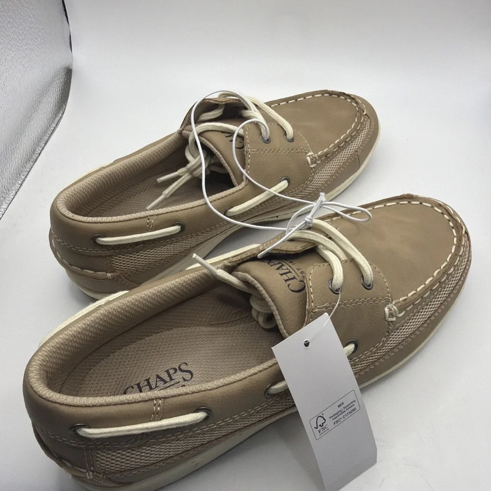 Chaps Women's Boat Shoes Tan Memory Foam Water-Repellant Flexible Outsole - 7.5